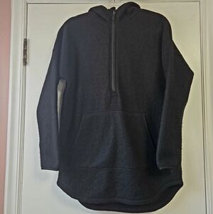 SMARTWOOL Hufson Trail Fleece Poncho Hoodie Black Small